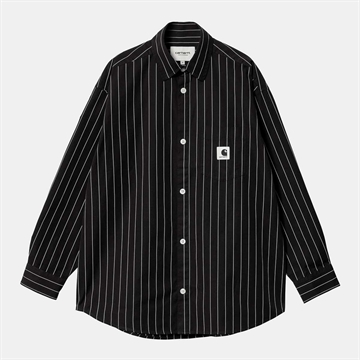 Carhartt WIP Shirt L/S Orlean W Hickory Stripe Black / White Stone